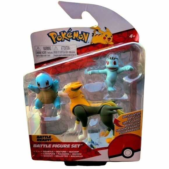 Pokemon Battle Figure Set Squirtle Boltund & Machop - Picture 1 of 2